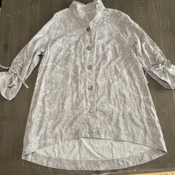 Soft Surroundings Tops - Soft Surroundings Button Paisley Tie 3/4 Sleeve Jacket Top Women's - Size L